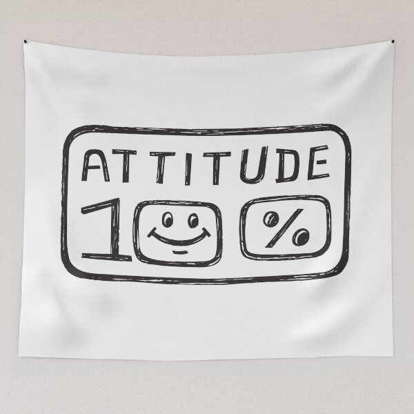 Item preview, Attitude 100% Hundred Percent Black Hand Drawn Expression in Old Retro Art Style designed and sold by Wiggly Lines.