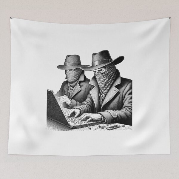 Item preview, Cyber Security Threat Masked Hacker Typing designed and sold by NTGUILTY.