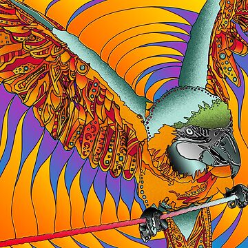 Artwork thumbnail, Bird 1 - Psychedelic Pet Portrait by A Display of Art