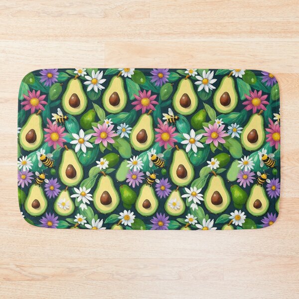 Item preview, Cheerful Green Avocado Halves With Busy Bees And Flowers designed and sold by CarrollGene.