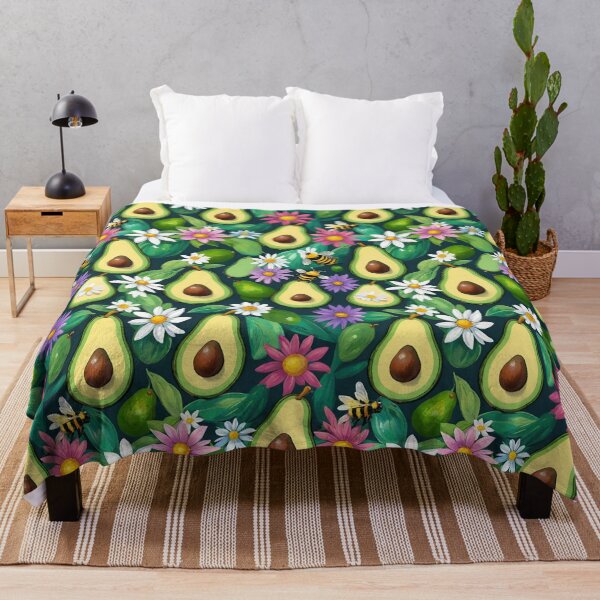 Item preview, Cheerful Green Avocado Halves With Busy Bees And Flowers designed and sold by CarrollGene.