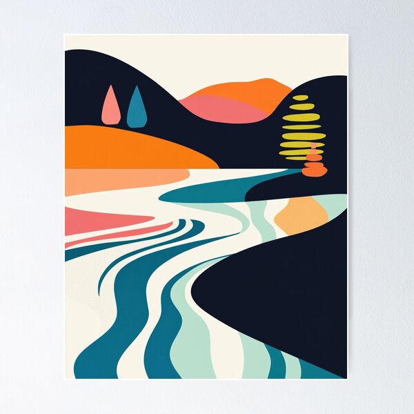 Item preview, Minimalist Landscape River designed and sold by anettfaye.