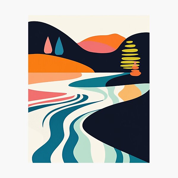 Item preview, Minimalist Landscape River designed and sold by anettfaye.