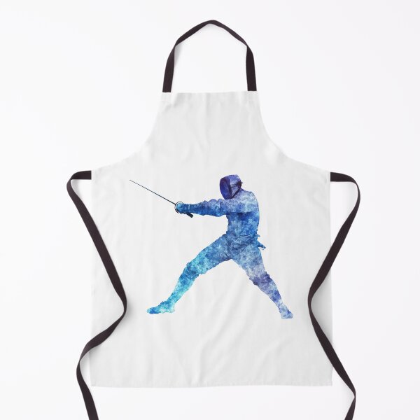 Item preview, Dynamic Blue Watercolor Fencer in Action Gifts designed and sold by Maniutek.
