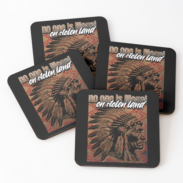 Item preview, NO ONE IS ILLEGAL ON STOLEN LAND - NATIVE AMERICAN MAN designed and sold by justyna-s28.