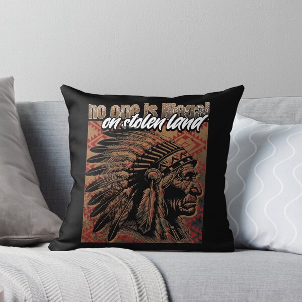 Item preview, NO ONE IS ILLEGAL ON STOLEN LAND - NATIVE AMERICAN MAN designed and sold by justyna-s28.