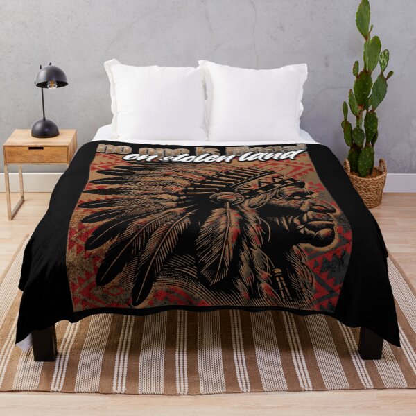 Item preview, NO ONE IS ILLEGAL ON STOLEN LAND - NATIVE AMERICAN MAN designed and sold by justyna-s28.