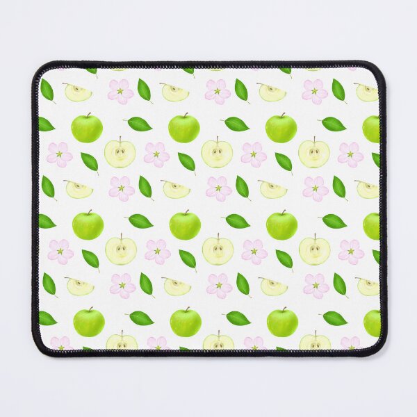 Item preview, A detailed clipart featuring fresh apples, including whole and sliced green apples with leaves. Perfect for food illustrations, gardening projects, and organic product designs. designed and sold by viktoriaart0303.