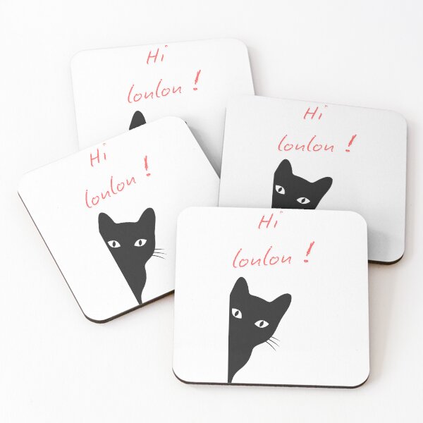 Item preview, Hi Loulou! – Playful Black Cat Peeking Illustration designed and sold by World-Shop25.