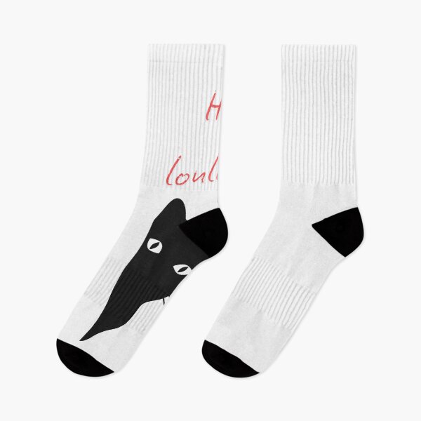 Item preview, Hi Loulou! – Playful Black Cat Peeking Illustration designed and sold by World-Shop25.