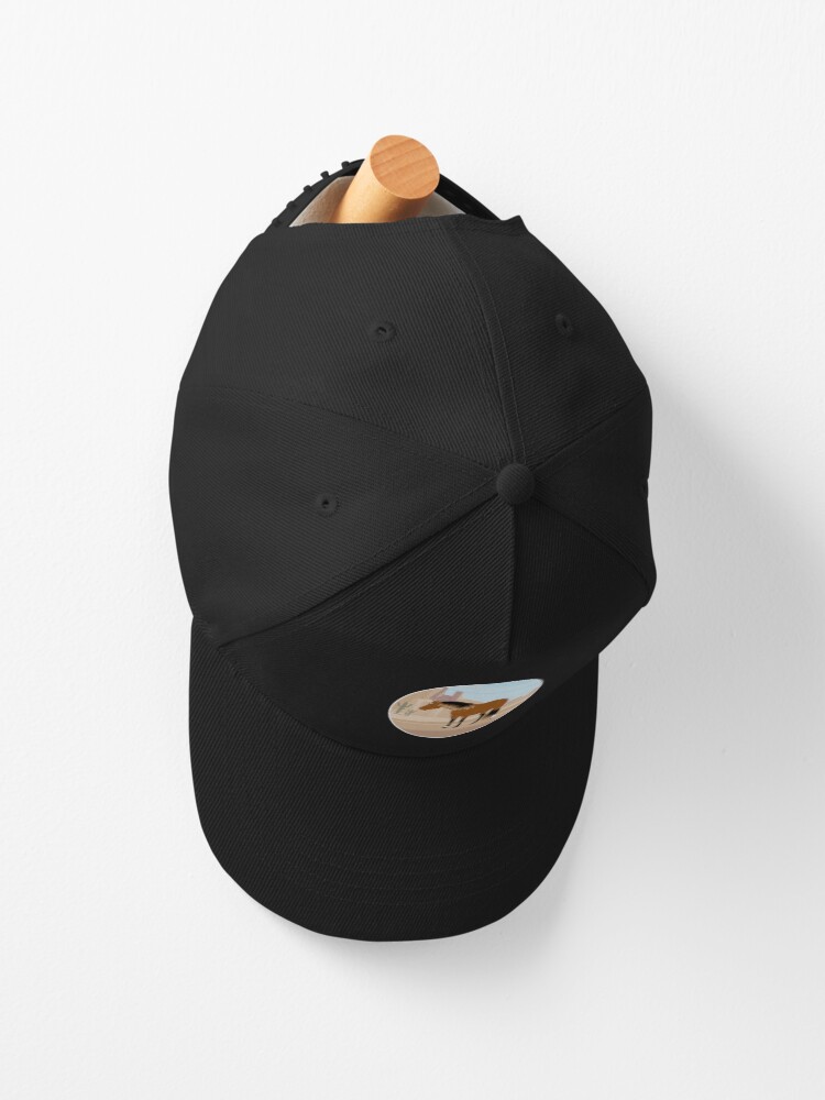 Aperçu 2 sur 7. Casquette avec l'œuvre Quarter Horse, cheval isabelle avec paysage, cheval de selle, races de chevaux des États unis créée et vendue par WebEquitation.