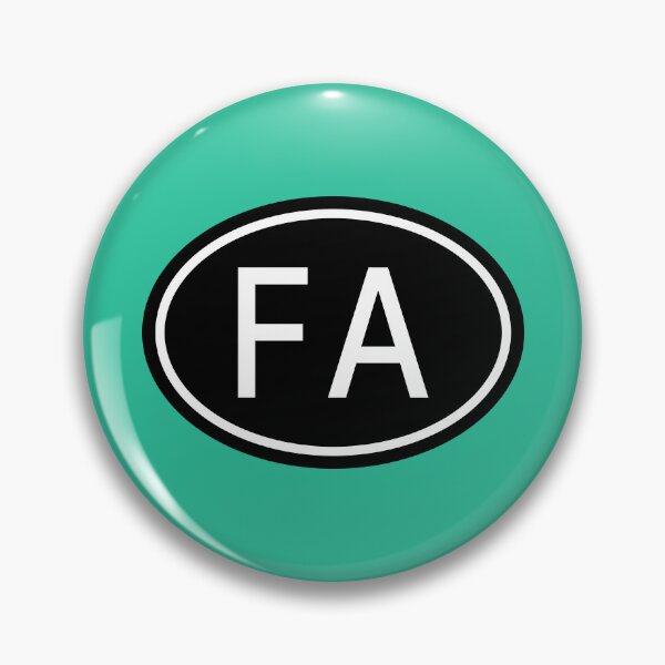Item preview, FA Initials Monogram Oval White Letters designed and sold by Jeallan Designs.