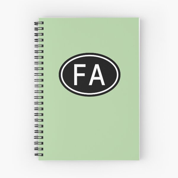 Item preview, FA Initials Monogram Oval White Letters designed and sold by Jeallan Designs.