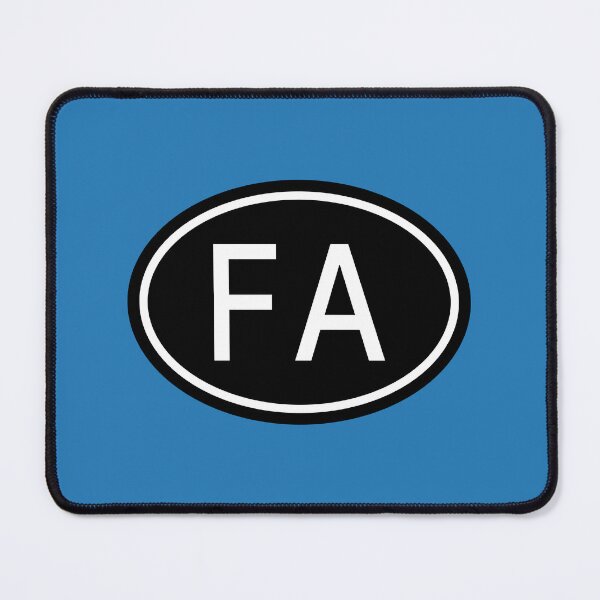Item preview, FA Initials Monogram Oval White Letters designed and sold by Jeallan Designs.