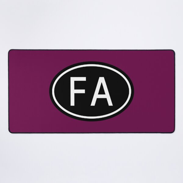 Item preview, FA Initials Monogram Oval White Letters designed and sold by Jeallan Designs.