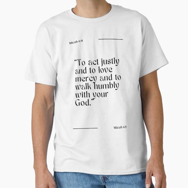 Vista previa del artículo con la obra «Camina con humildad, cita bíblica cristiana», diseñado y vendido por Merchattack.