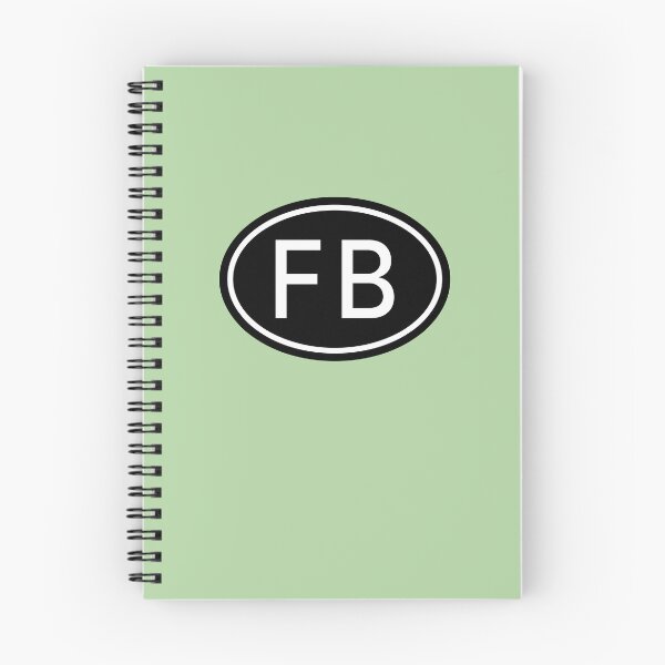 Artikelvorschau, FB Initialen Monogramm ovale weiße Buchstaben entworfen und verkauft von Jeallan Designs.