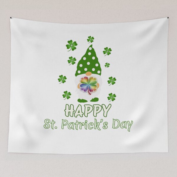 Item preview, Gnomo de la suerte con trébol irlandés teñido anudado Feliz día de San Patricio designed and sold by CharismaSklep.