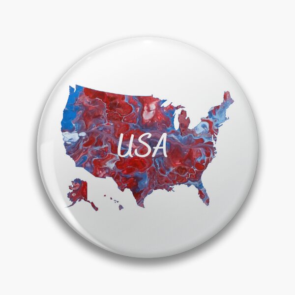Item preview, USA on Map - Patriotic - Flow Art / Pour Painting - jdp-04-0023 designed and sold by ANomadDesigns.