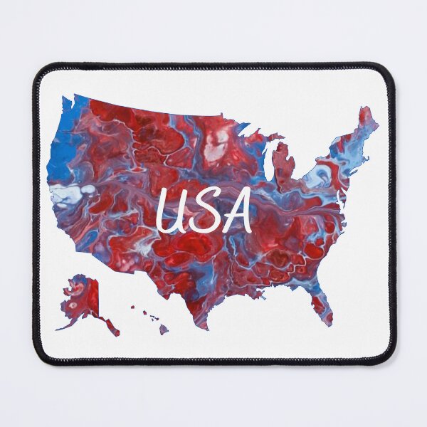 Item preview, USA on Map - Patriotic - Flow Art / Pour Painting - jdp-04-0023 designed and sold by ANomadDesigns.