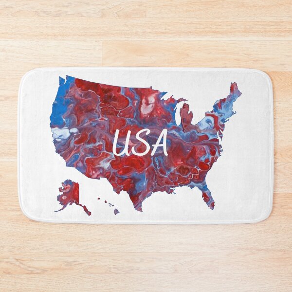 Item preview, USA on Map - Patriotic - Flow Art / Pour Painting - jdp-04-0023 designed and sold by ANomadDesigns.