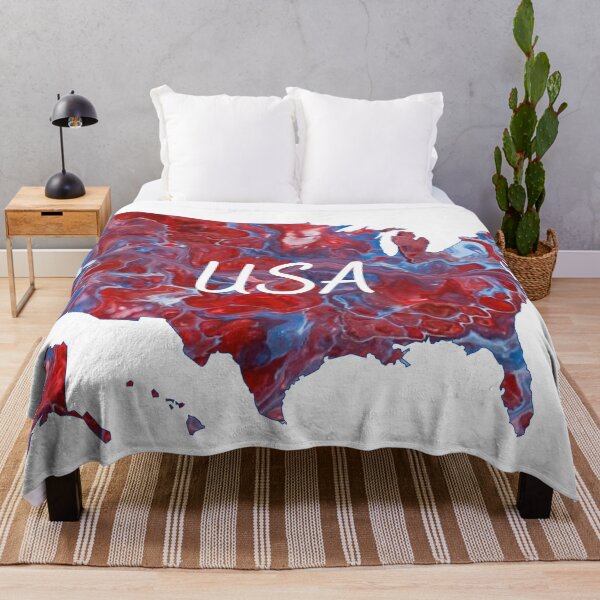 Item preview, USA on Map - Patriotic - Flow Art / Pour Painting - jdp-04-0023 designed and sold by ANomadDesigns.