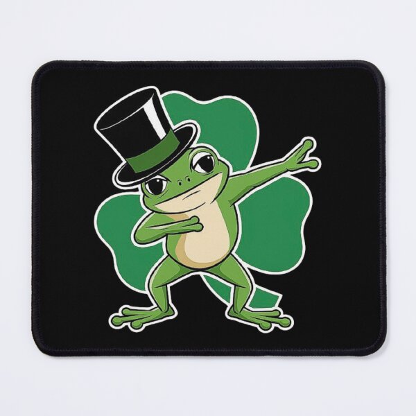 Item preview, Dabbing Frog with Top Hat and Clover Background-For Frogs Lovers designed and sold by love3617.