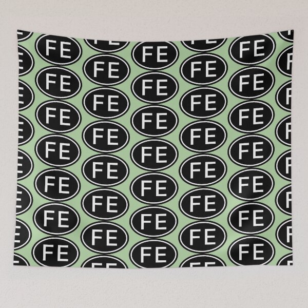 Item preview, FE Initials Monogram Oval White Letters designed and sold by Jeallan Designs.