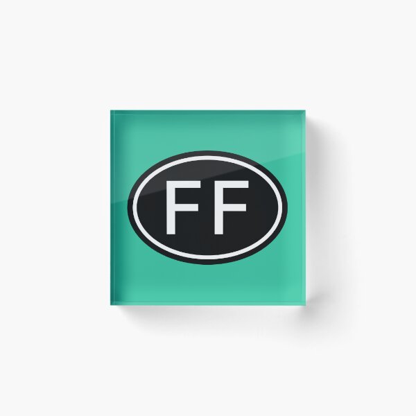 Item preview, FF Initials Monogram Oval White Letters designed and sold by Jeallan Designs.