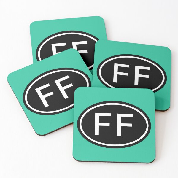 Item preview, FF Initials Monogram Oval White Letters designed and sold by Jeallan Designs.