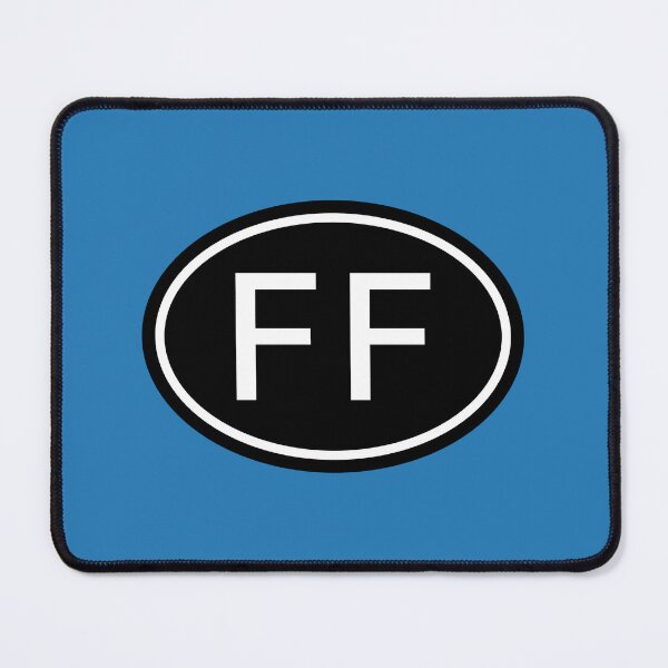 Item preview, FF Initials Monogram Oval White Letters designed and sold by Jeallan Designs.