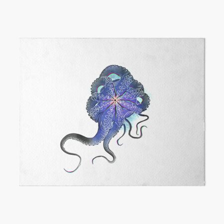 Octopus in lines with glitch effect Art Board Print