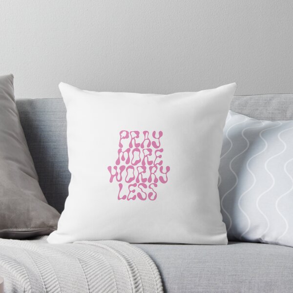 Item preview, Pray More Worry Less - Pink Squiggle Typography designed and sold by MagnoliaLamb.