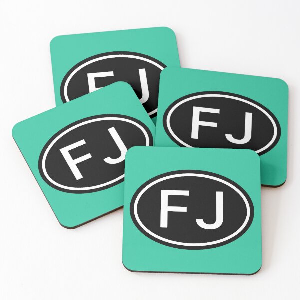 Item preview, FJ Initials Monogram Oval White Letters designed and sold by Jeallan Designs.