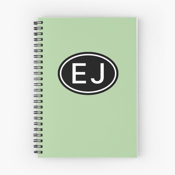 Aperçu de l'œuvre Lettres blanches ovales du monogramme des initiales EJ créée et vendue par Jeallan Designs.