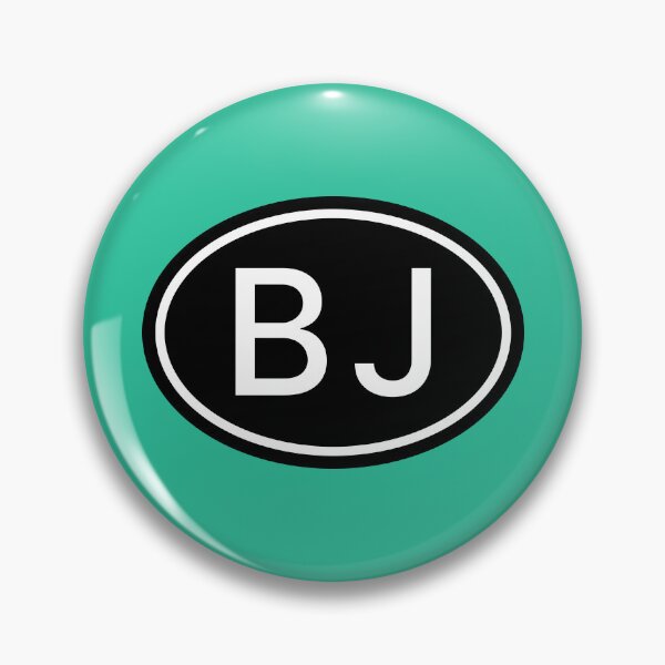 Item preview, BJ Initials Monogram Oval White Letters designed and sold by Jeallan Designs.