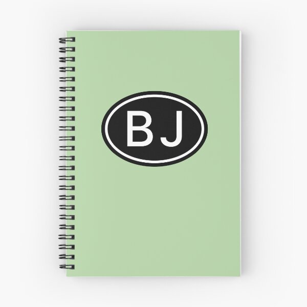 Item preview, BJ Initials Monogram Oval White Letters designed and sold by Jeallan Designs.