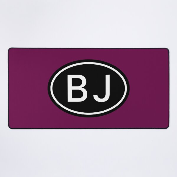 Item preview, BJ Initials Monogram Oval White Letters designed and sold by Jeallan Designs.