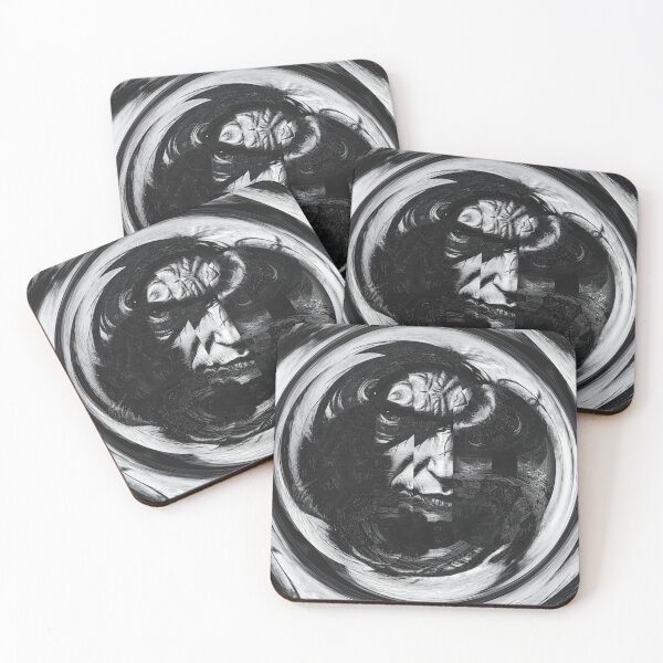 Item preview, Black and white portrait of abstract vibes  designed and sold by Red Siri0 Art.