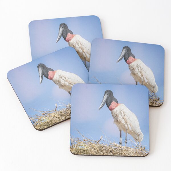 Item preview, Adult Jabiru Guards the Nest Pantanal Brazil designed and sold by PhotoArt by Joan Carroll.