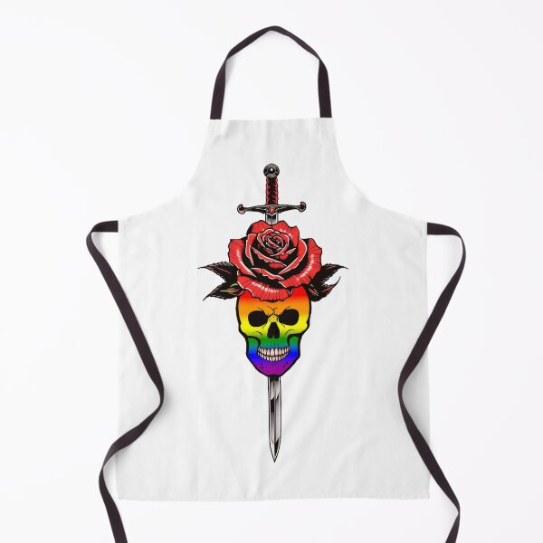 Item preview, Gothic LGBTQ Rainbow Skull & Rose Dagger – Rainbow Pride Flag Design designed and sold by Travelslightly.