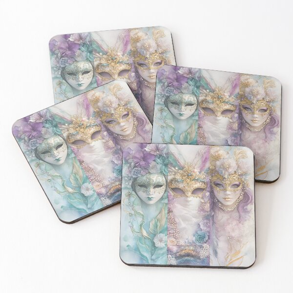 Item preview, Elegant Watercolor Mardi Gras Masquerade Mask Art – Lavish Pastel Carnival Aesthetic designed and sold by AnnDesignStudio.
