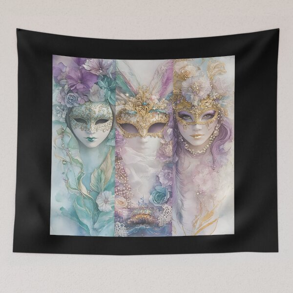 Item preview, Elegant Watercolor Mardi Gras Masquerade Mask Art – Lavish Pastel Carnival Aesthetic designed and sold by AnnDesignStudio.