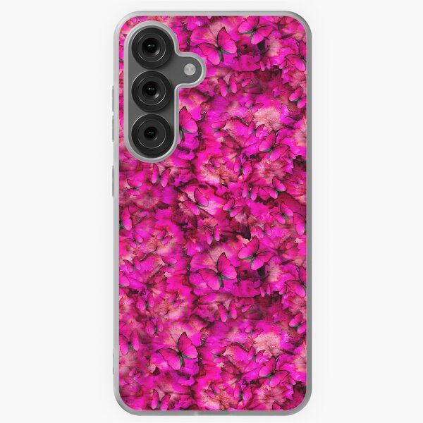 Pink Dancing with Butterflies Samsung Galaxy Soft Case