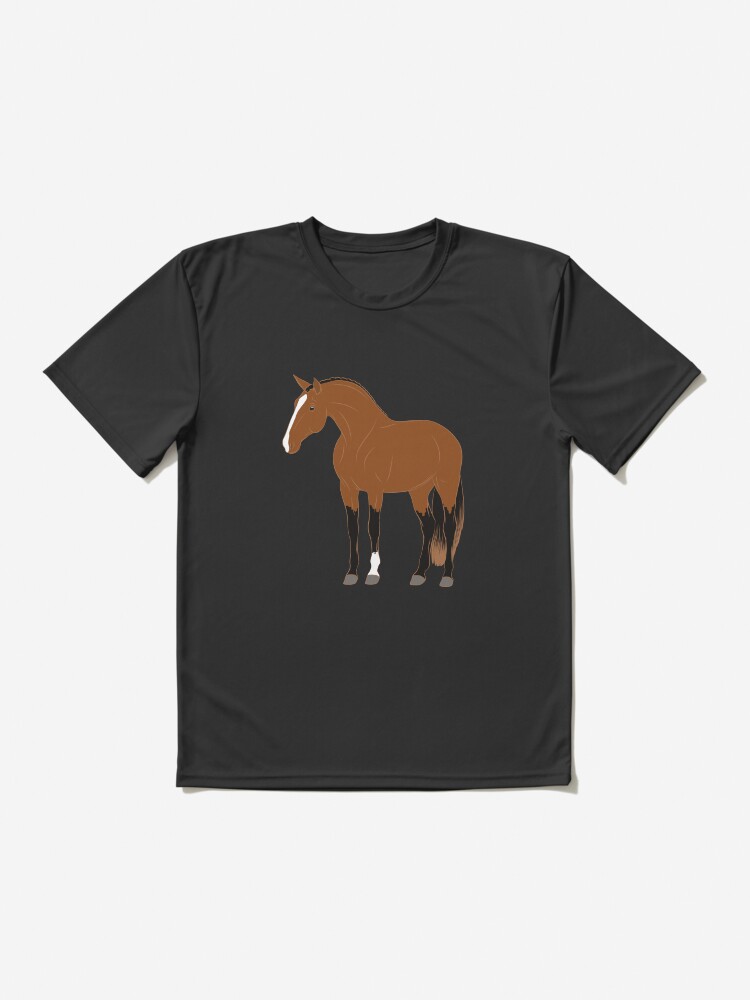 Aperçu 2 sur 7. T-shirt respirant avec l'œuvre Cheval Alter Real, dessin cheval bai, cheval ibérique, races de chevaux du Portugal créée et vendue par WebEquitation.