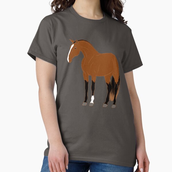 Aperçu de l'œuvre Cheval Alter Real, dessin cheval bai, cheval ibérique, races de chevaux du Portugal créée et vendue par WebEquitation®.