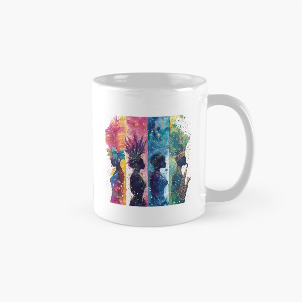 Item preview, Vibrant Mardi Gras Watercolor Art – Stunning Feathered Headdresses & Samba Energy designed and sold by AnnDesignStudio.
