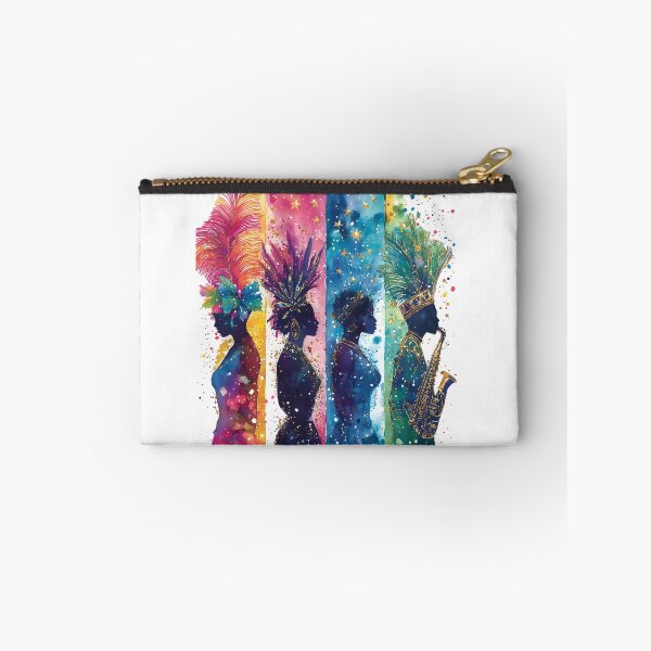 Item preview, Vibrant Mardi Gras Watercolor Art – Stunning Feathered Headdresses & Samba Energy designed and sold by AnnDesignStudio.