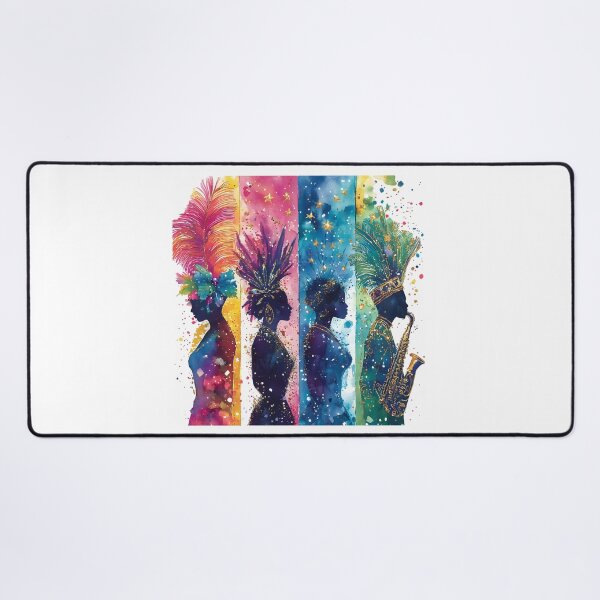 Item preview, Vibrant Mardi Gras Watercolor Art – Stunning Feathered Headdresses & Samba Energy designed and sold by AnnDesignStudio.