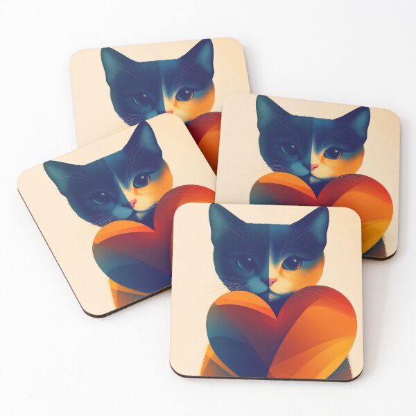 Item preview, Cat holding a heart illustration designed and sold by anytka.